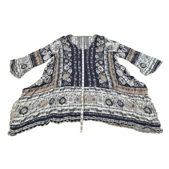 JOHNNY WAS Dolce Drape Bell Long Sleeve Embroidered Floral Boho Tunic - Picture 8 of 8